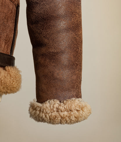 Vintage 1970s Cirrus RAF Irvin Ground Crew Sheepskin Shearling Flying Jacket Medium (42)