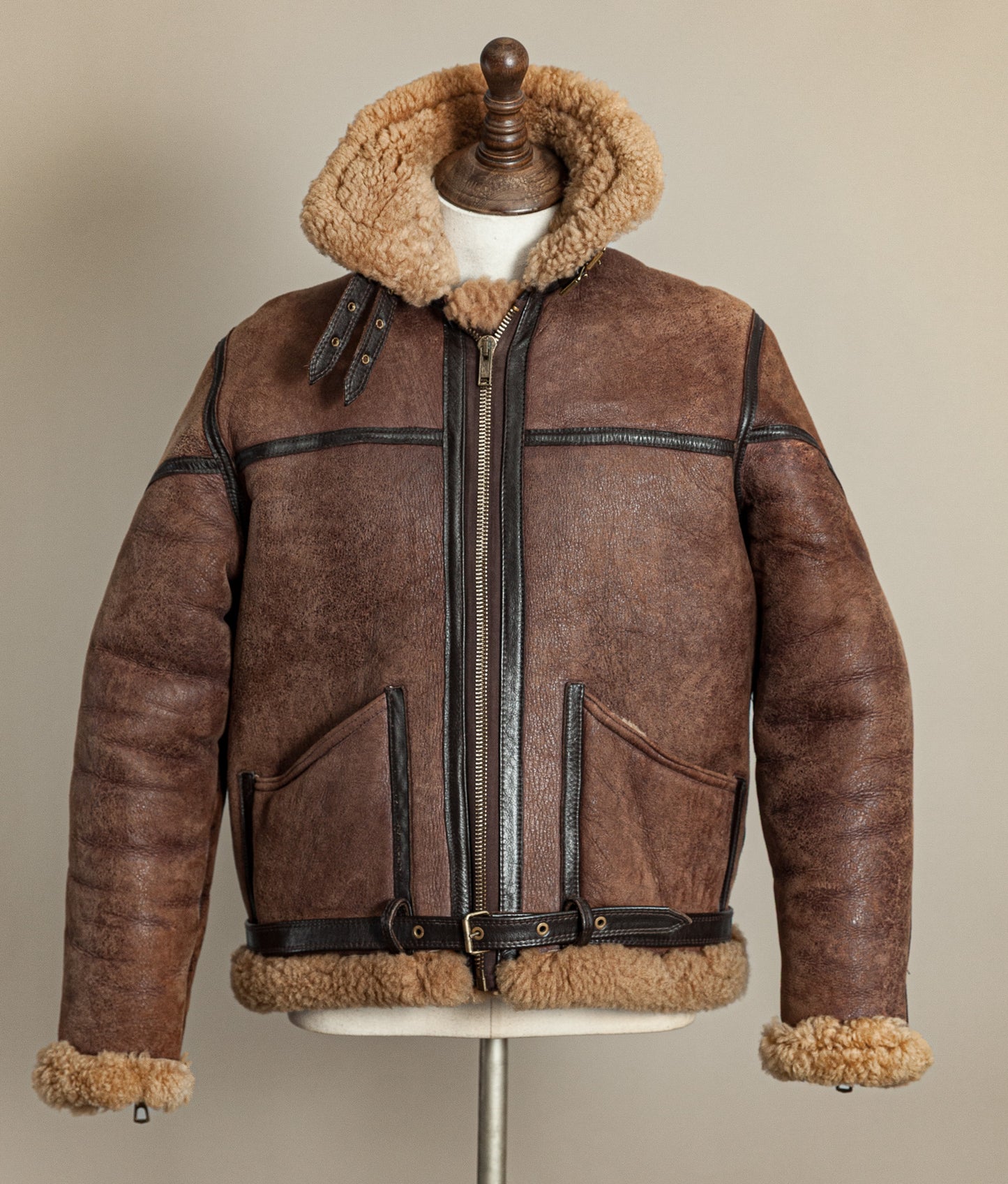 Vintage 1970s Cirrus RAF Irvin Ground Crew Sheepskin Shearling Flying Jacket Medium (42)