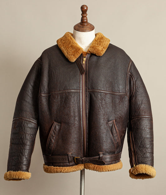 Vintage 1980s Polden RAF Irvin Type Sheepskin Shearling Flying Jacket XL (46)
