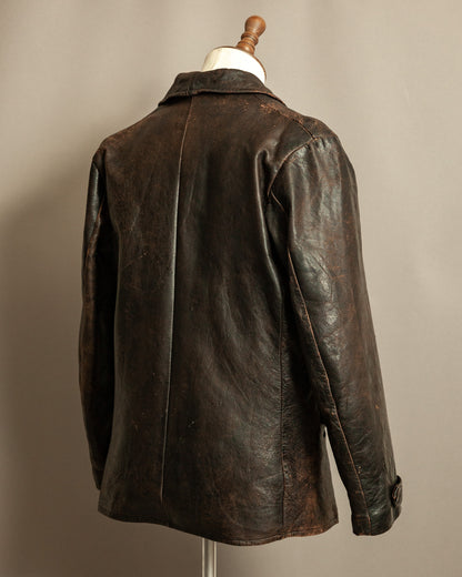 1940s Malungs Swedish Goatskin Leather Jacket Double-Breasted - Large (42-44)