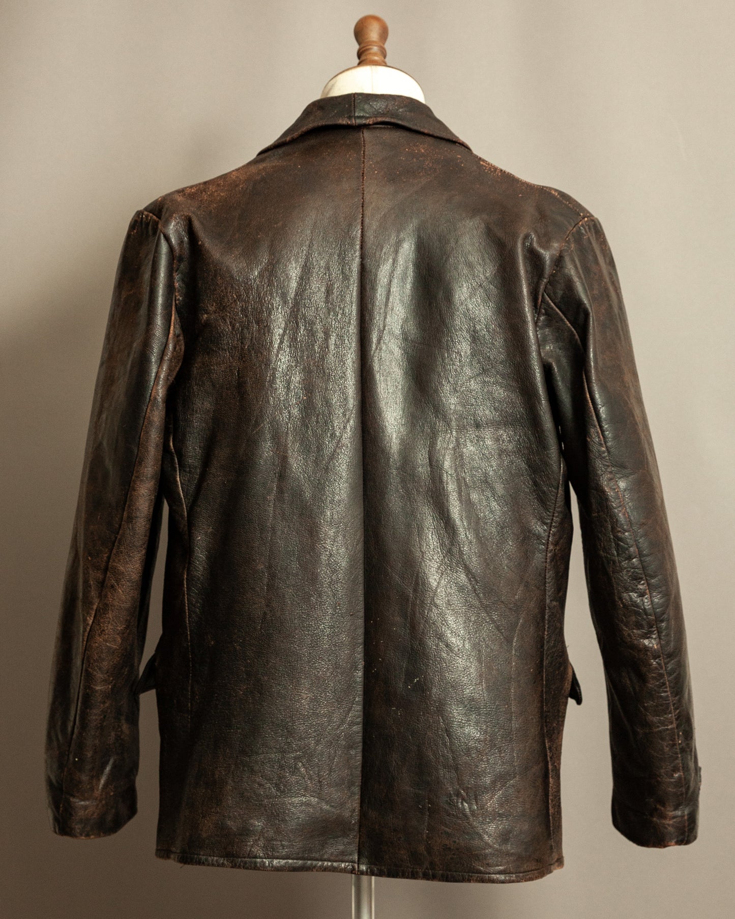 1940s Malungs Swedish Goatskin Leather Jacket Double-Breasted - Large (42-44)