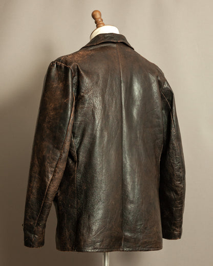 1940s Malungs Swedish Goatskin Leather Jacket Double-Breasted - Large (42-44)