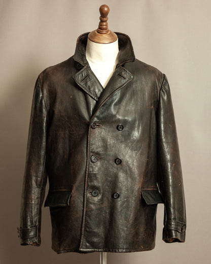 1940s Malungs Swedish Goatskin Leather Jacket Double-Breasted - Large (42-44)