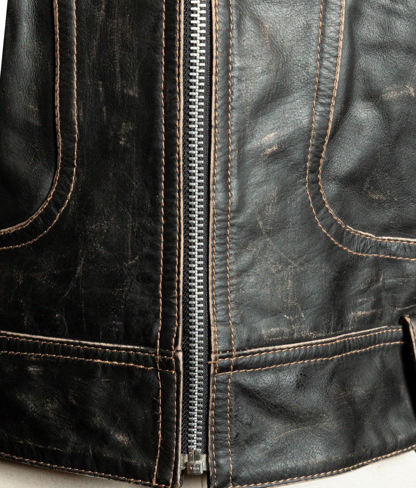 Vintage 1980s Redskins Buffalo Leather Motorcycle Jacket, Made in France