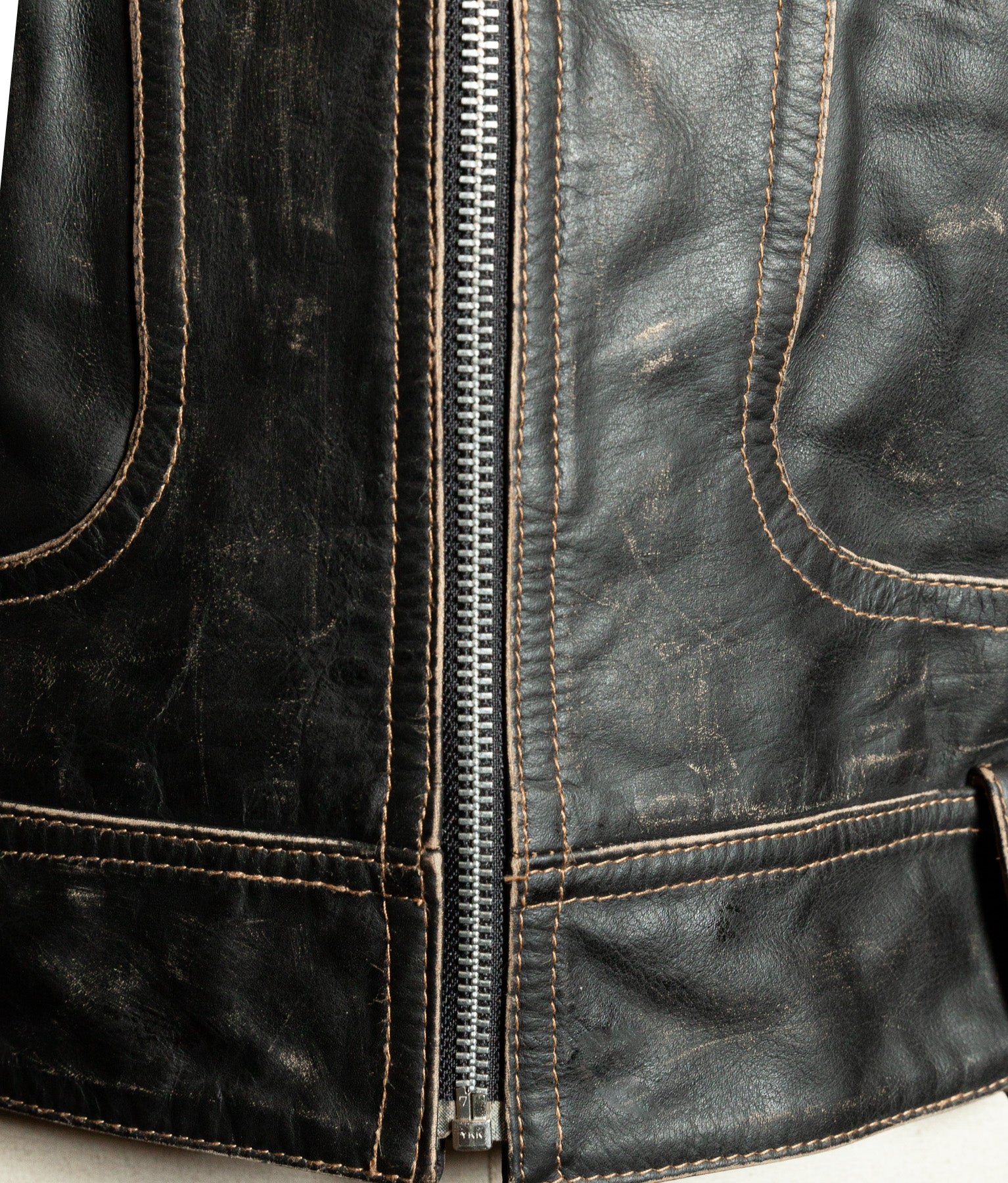Vintage 1980s Redskins Buffalo Leather Motorcycle Jacket, Made in France