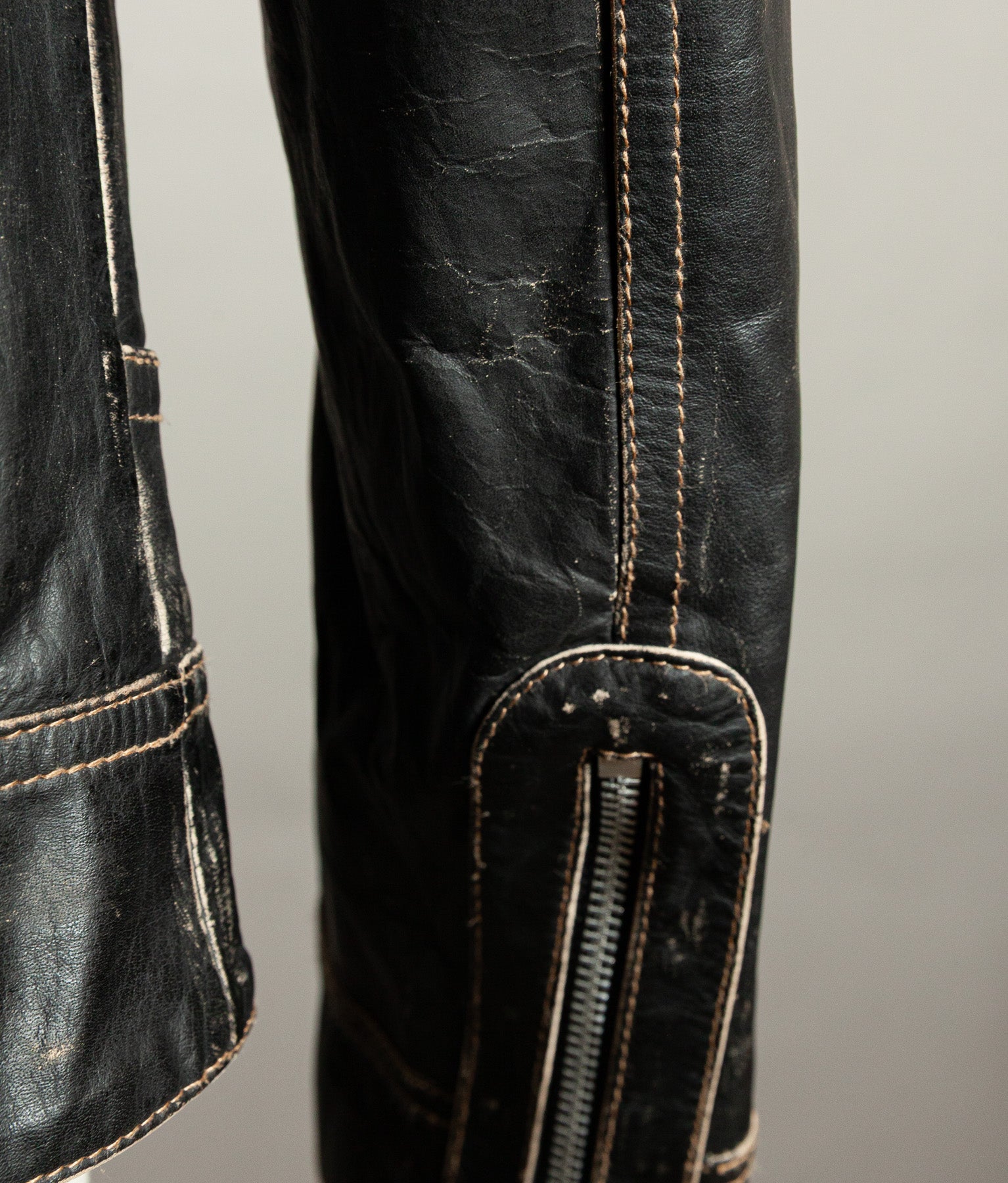 Vintage 1980s Redskins Buffalo Leather Motorcycle Jacket, Made in France