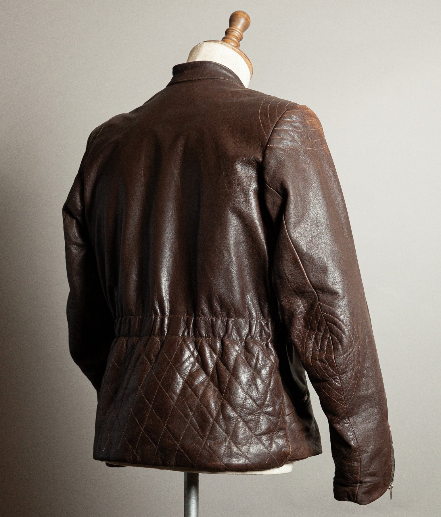 Vintage 1950s German Kraftfahrer Motorcycle Jacket, Brown Leather, ZIPP Hardware