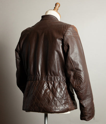 Vintage 1950s German Kraftfahrer Motorcycle Jacket, Brown Leather, ZIPP Hardware