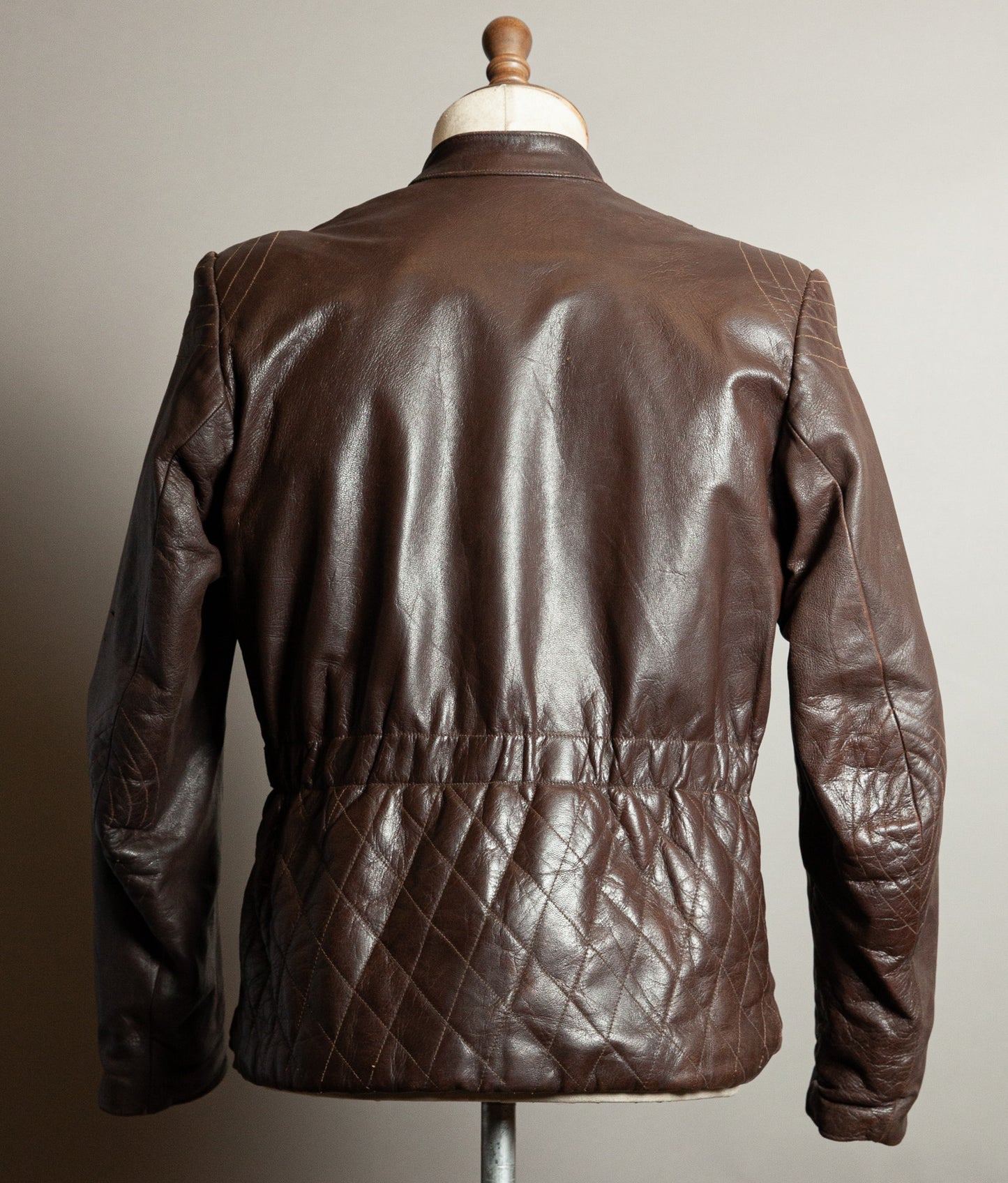 Vintage 1950s German Kraftfahrer Motorcycle Jacket, Brown Leather, ZIPP Hardware