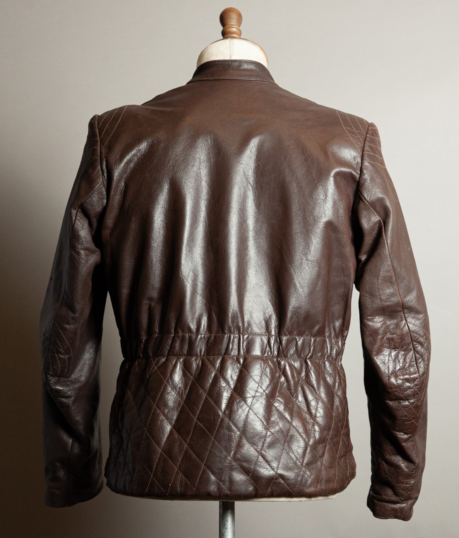 Vintage 1950s German Kraftfahrer Motorcycle Jacket, Brown Leather, ZIPP Hardware