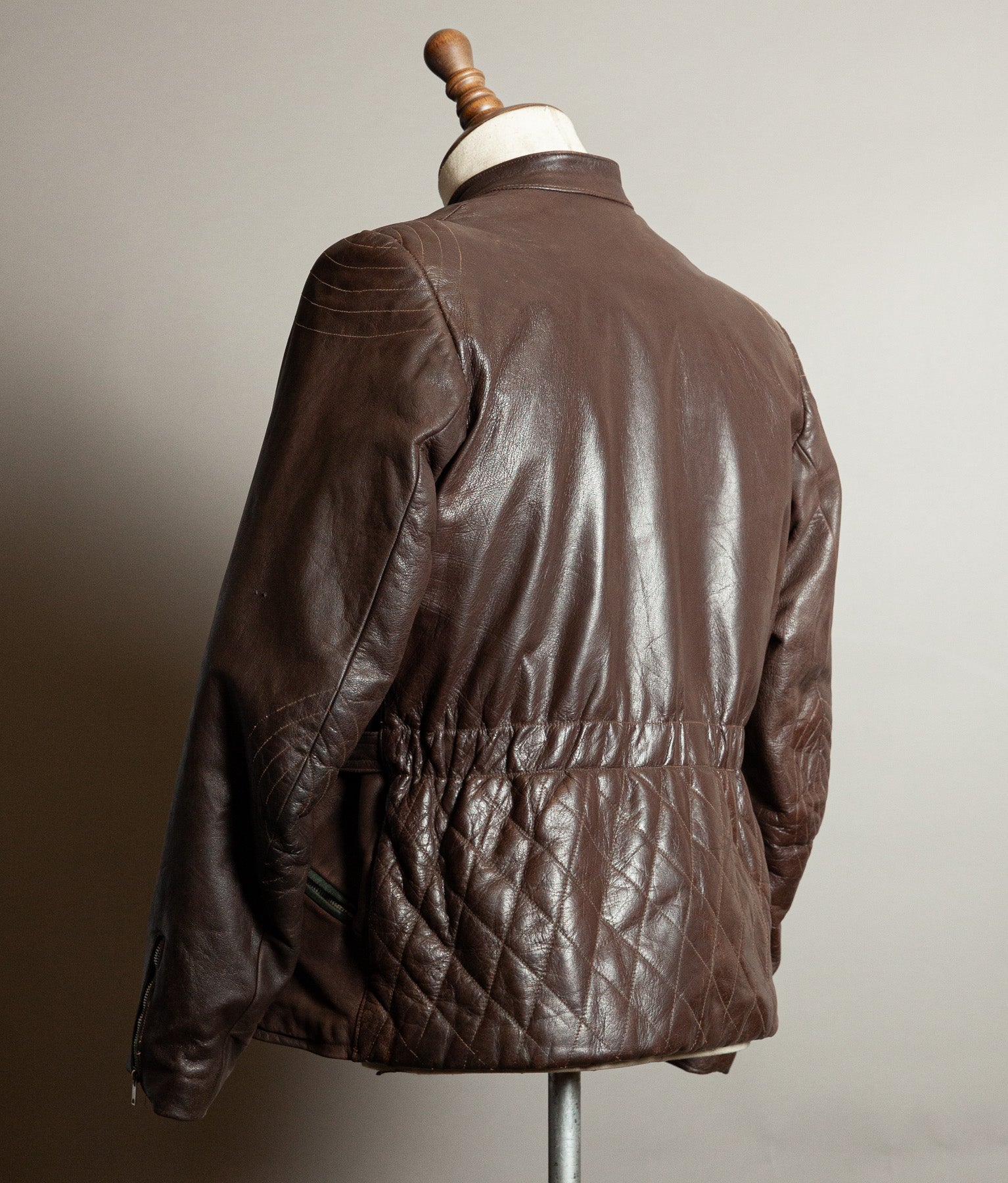 Vintage 1950s German Kraftfahrer Motorcycle Jacket, Brown Leather, ZIPP Hardware