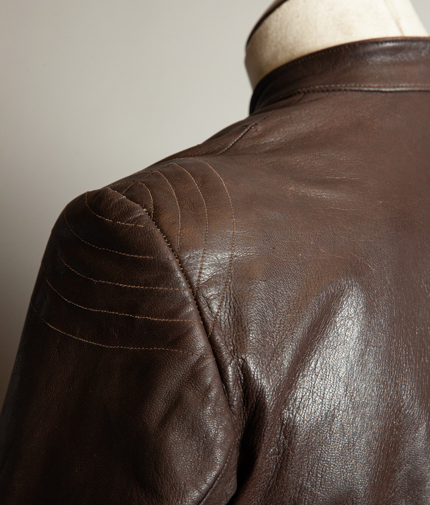 Vintage 1950s German Kraftfahrer Motorcycle Jacket, Brown Leather, ZIPP Hardware