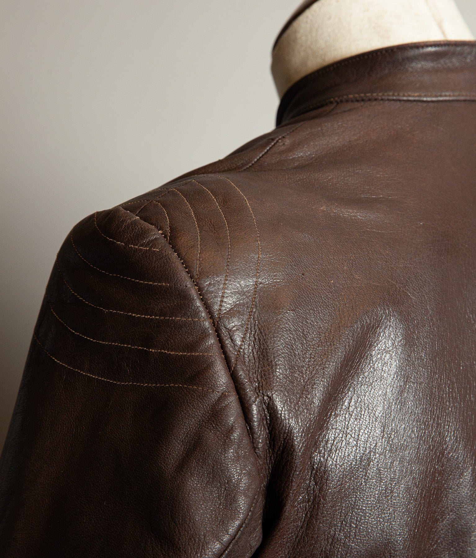 Vintage 1950s German Kraftfahrer Motorcycle Jacket, Brown Leather, ZIPP Hardware