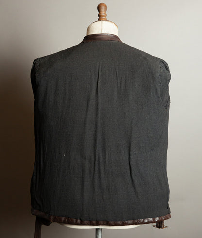 Vintage 1950s German Kraftfahrer Motorcycle Jacket, Brown Leather, ZIPP Hardware