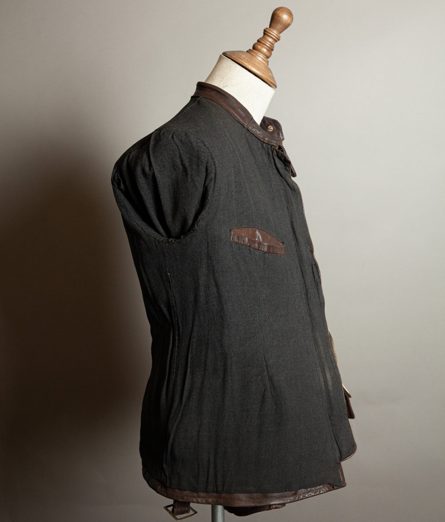 Vintage 1950s German Kraftfahrer Motorcycle Jacket, Brown Leather, ZIPP Hardware