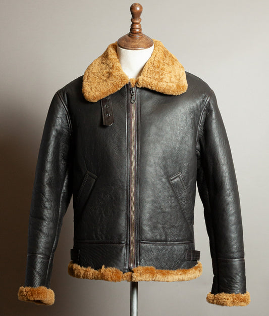 Vintage 1980s Aviation Type B-3 Sheepskin Bomber Flying Jacket