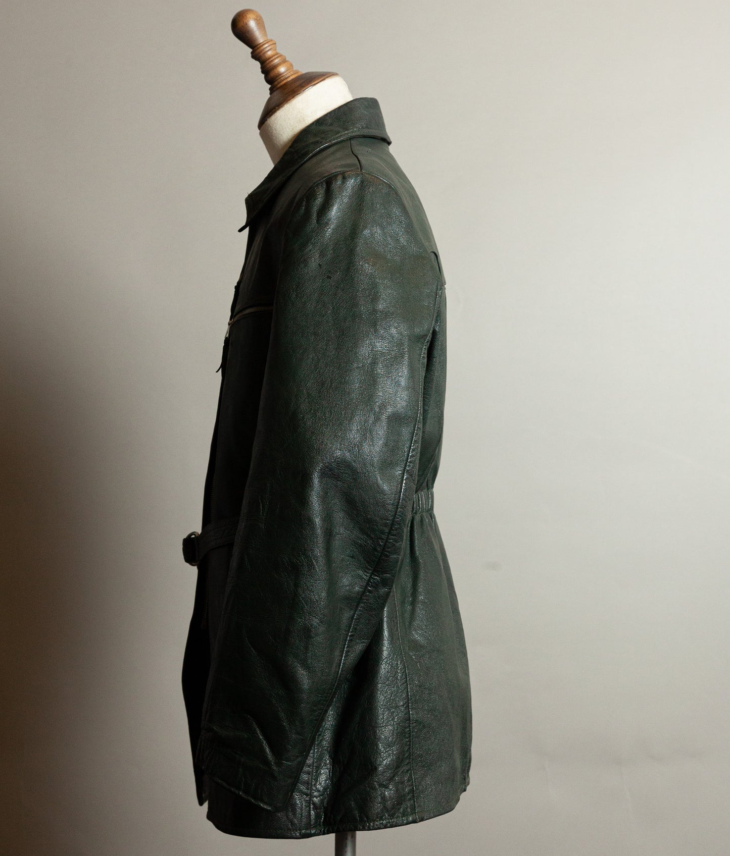Vintage 1940s German Engelhorn & Sturm Goatskin Leather Car Coat