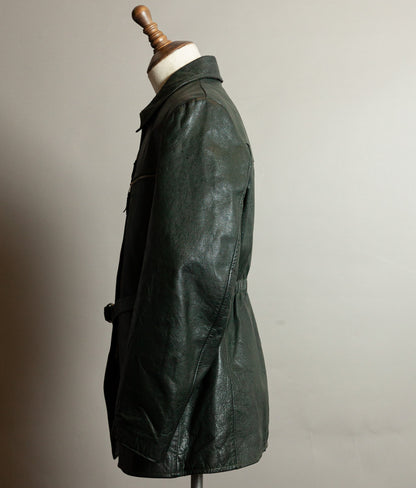 Vintage 1940s German Engelhorn & Sturm Goatskin Leather Car Coat