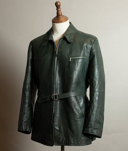 Vintage 1940s German Engelhorn & Sturm Goatskin Leather Car Coat