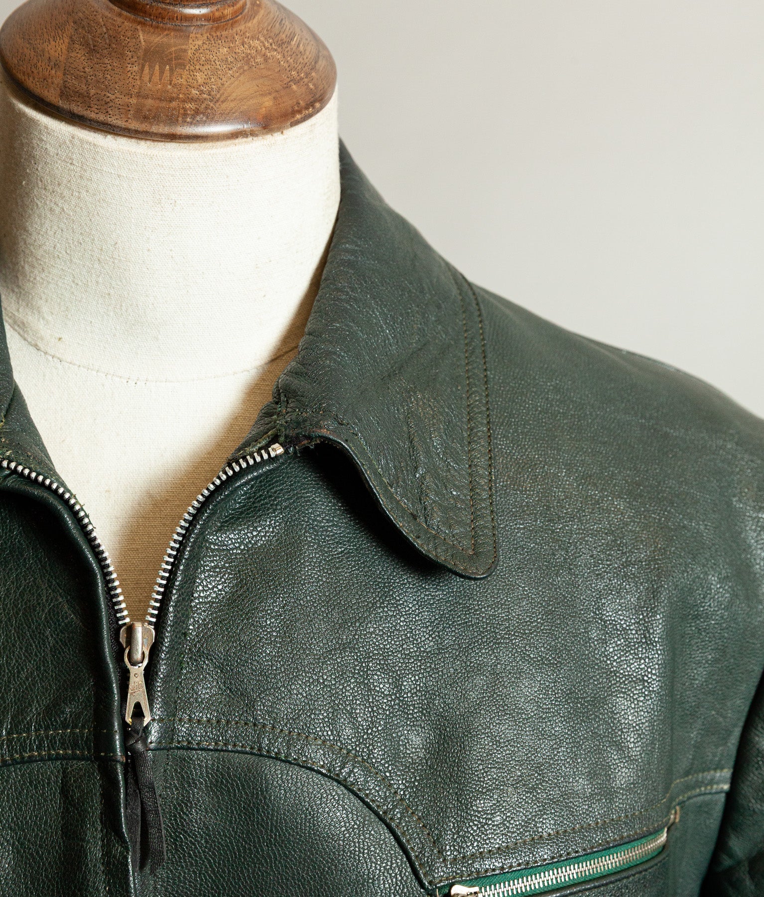 Vintage 1940s German Engelhorn & Sturm Goatskin Leather Car Coat