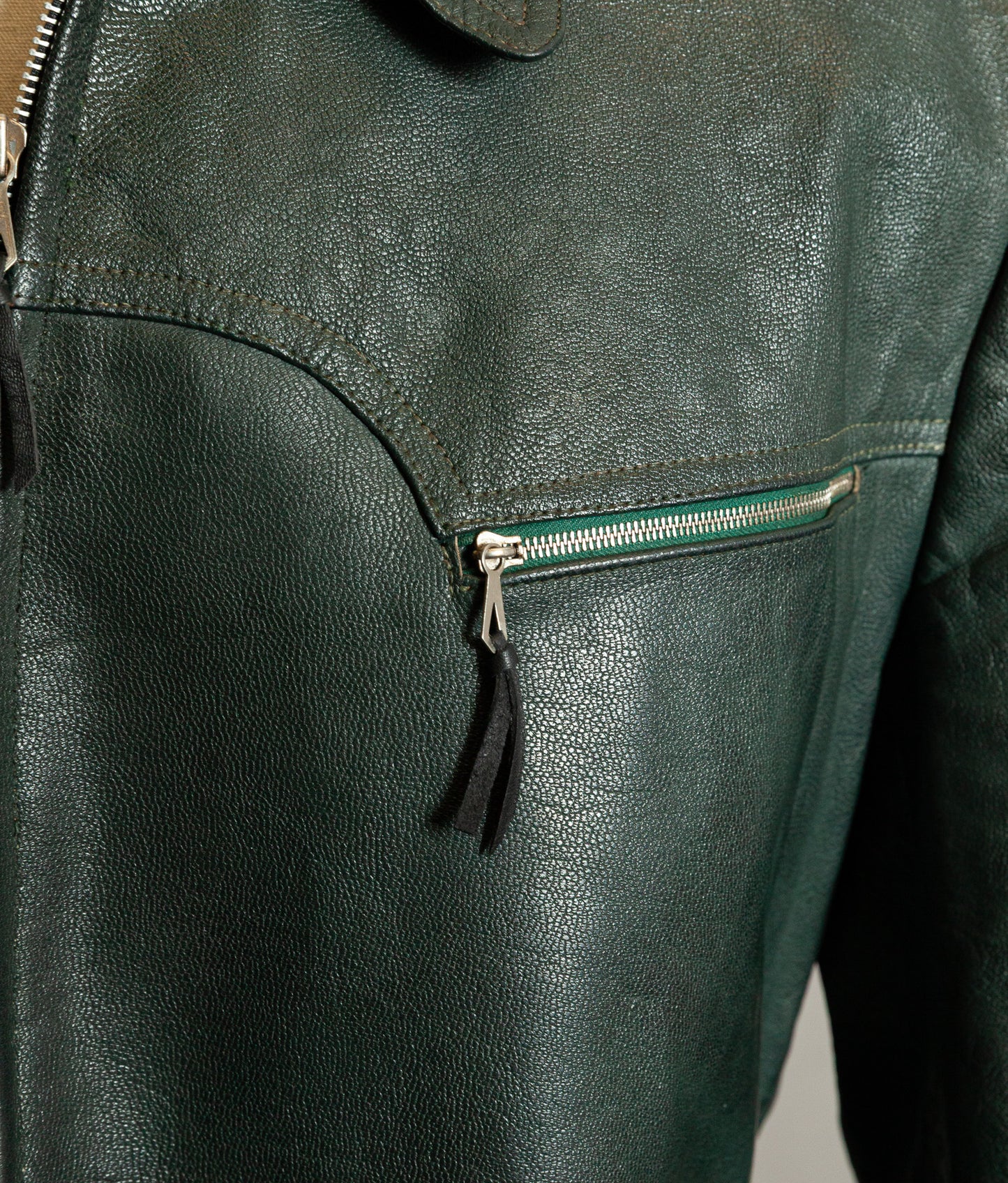 Vintage 1940s German Engelhorn & Sturm Goatskin Leather Car Coat
