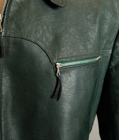 Vintage 1940s German Engelhorn & Sturm Goatskin Leather Car Coat