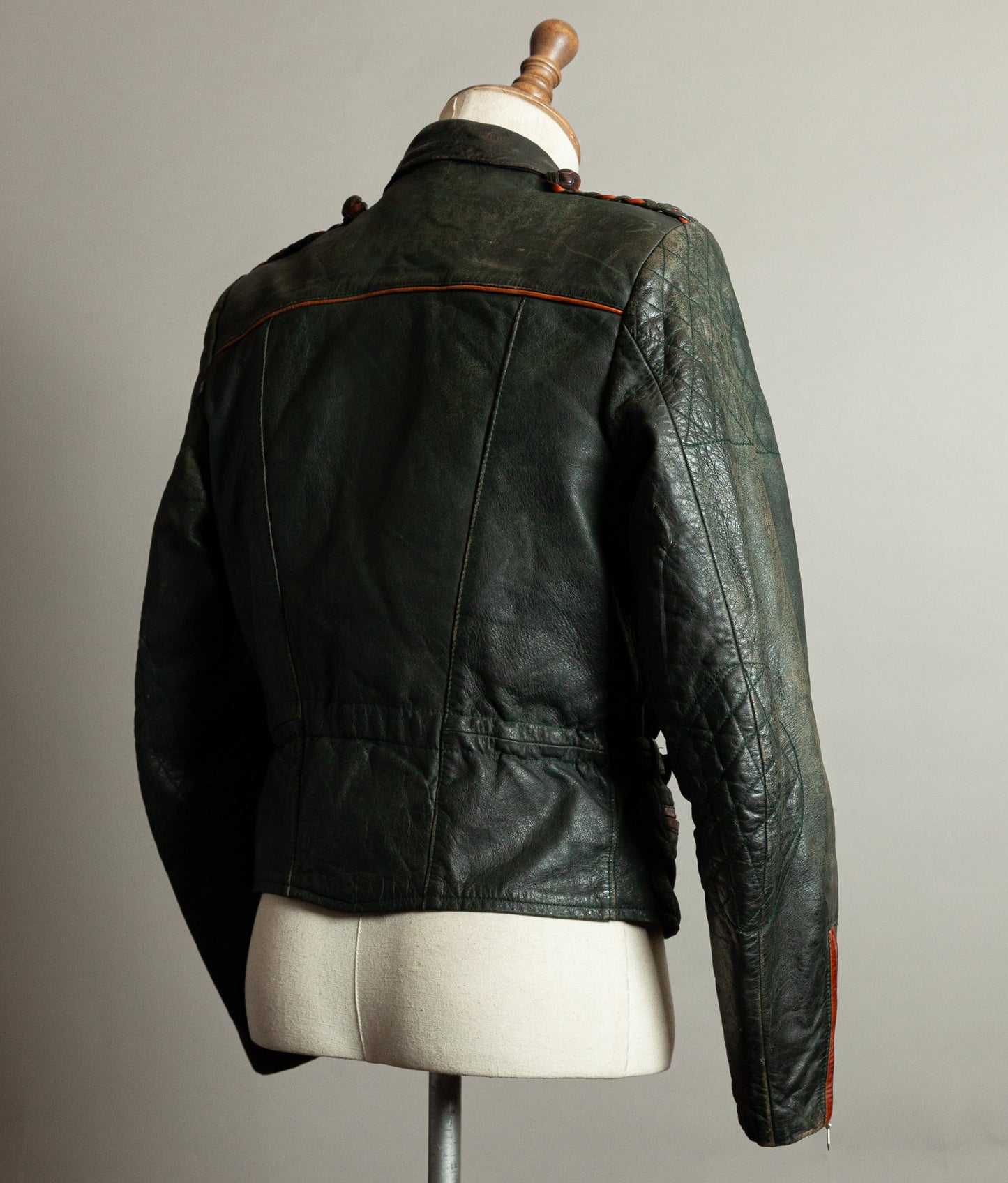 Vintage 1950s RAKA German Motorcycle Jacket Cowhide, RUHR Zips