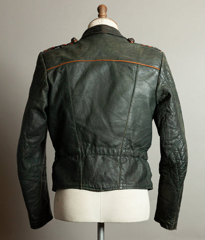 Vintage 1950s RAKA German Motorcycle Jacket Cowhide, RUHR Zips