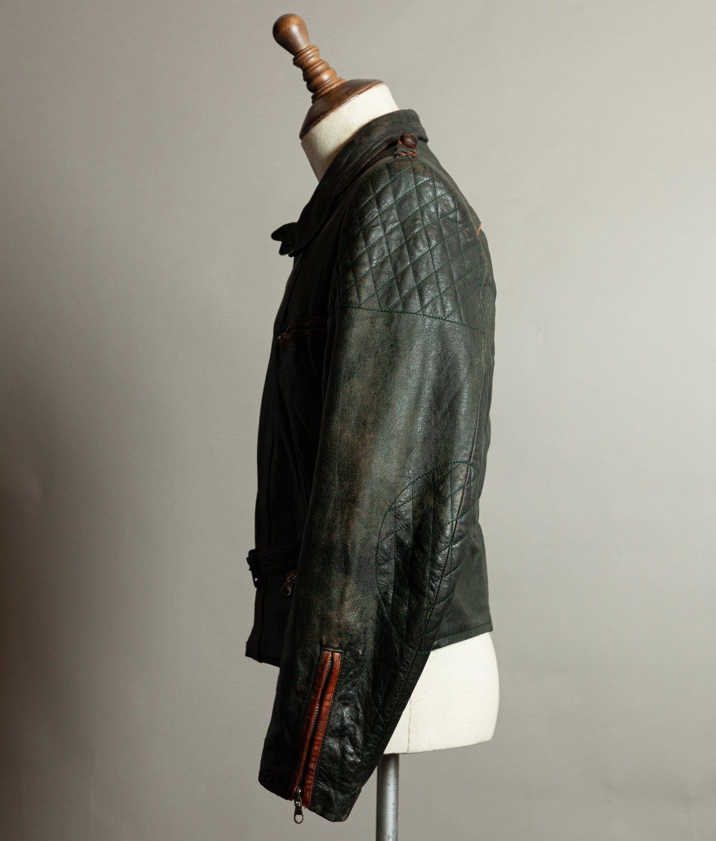 Vintage 1950s RAKA German Motorcycle Jacket Cowhide, RUHR Zips