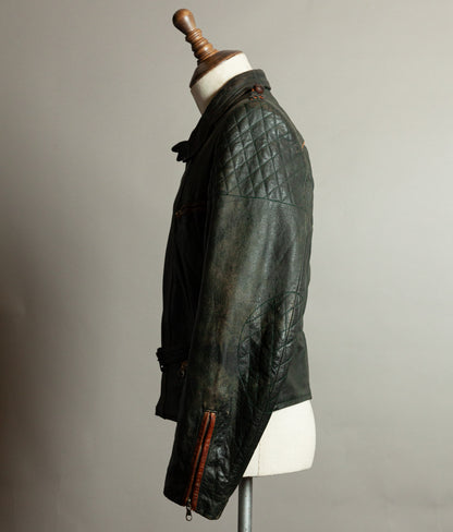 Vintage 1950s RAKA German Motorcycle Jacket Cowhide, RUHR Zips