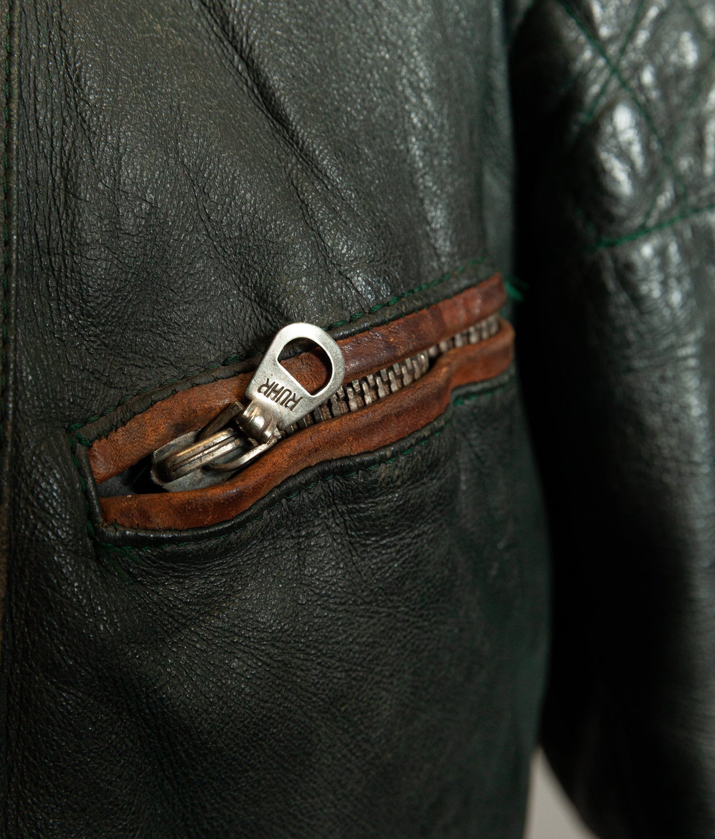 Vintage 1950s RAKA German Motorcycle Jacket Cowhide, RUHR Zips