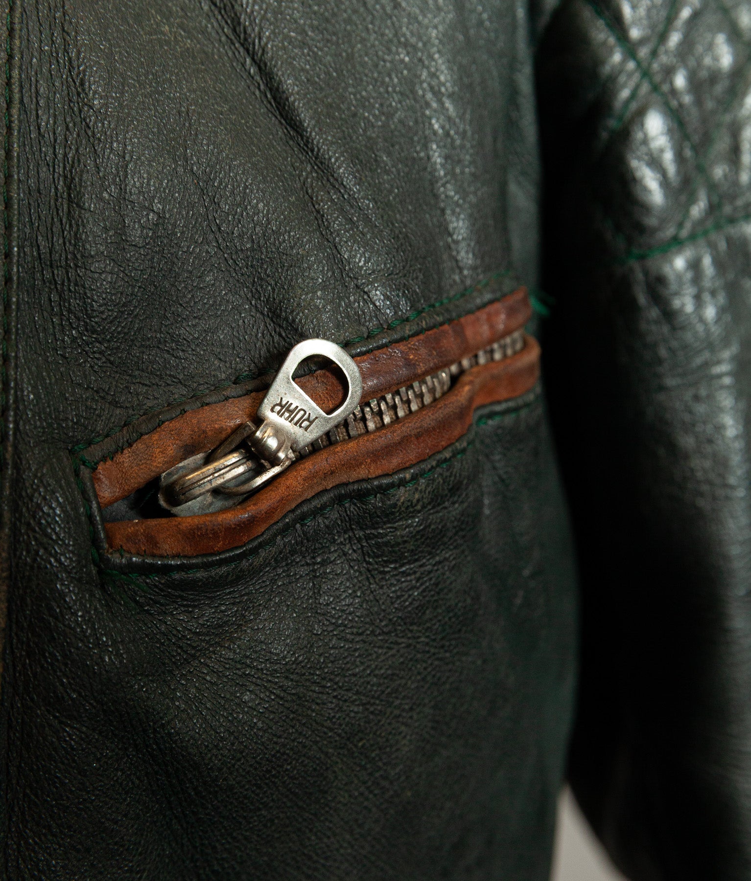 Vintage 1950s RAKA German Motorcycle Jacket Cowhide, RUHR Zips