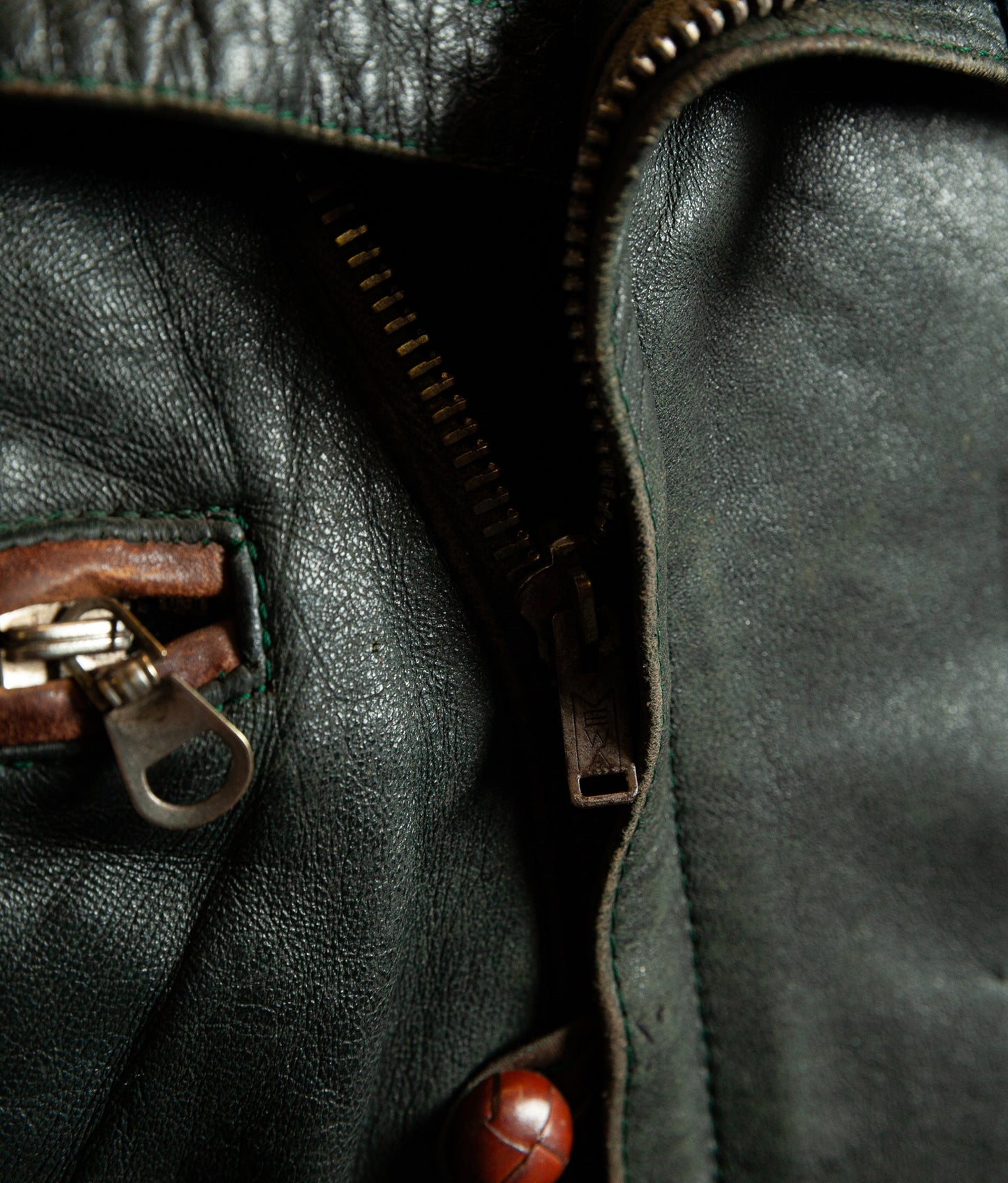 Vintage 1950s RAKA German Motorcycle Jacket Cowhide, RUHR Zips