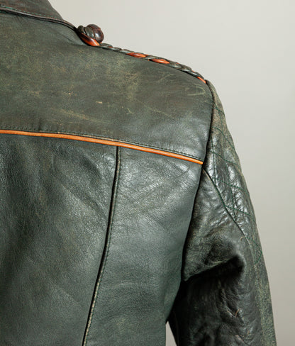 Vintage 1950s RAKA German Motorcycle Jacket Cowhide, RUHR Zips