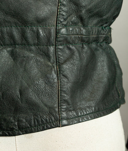 Vintage 1950s RAKA German Motorcycle Jacket Cowhide, RUHR Zips