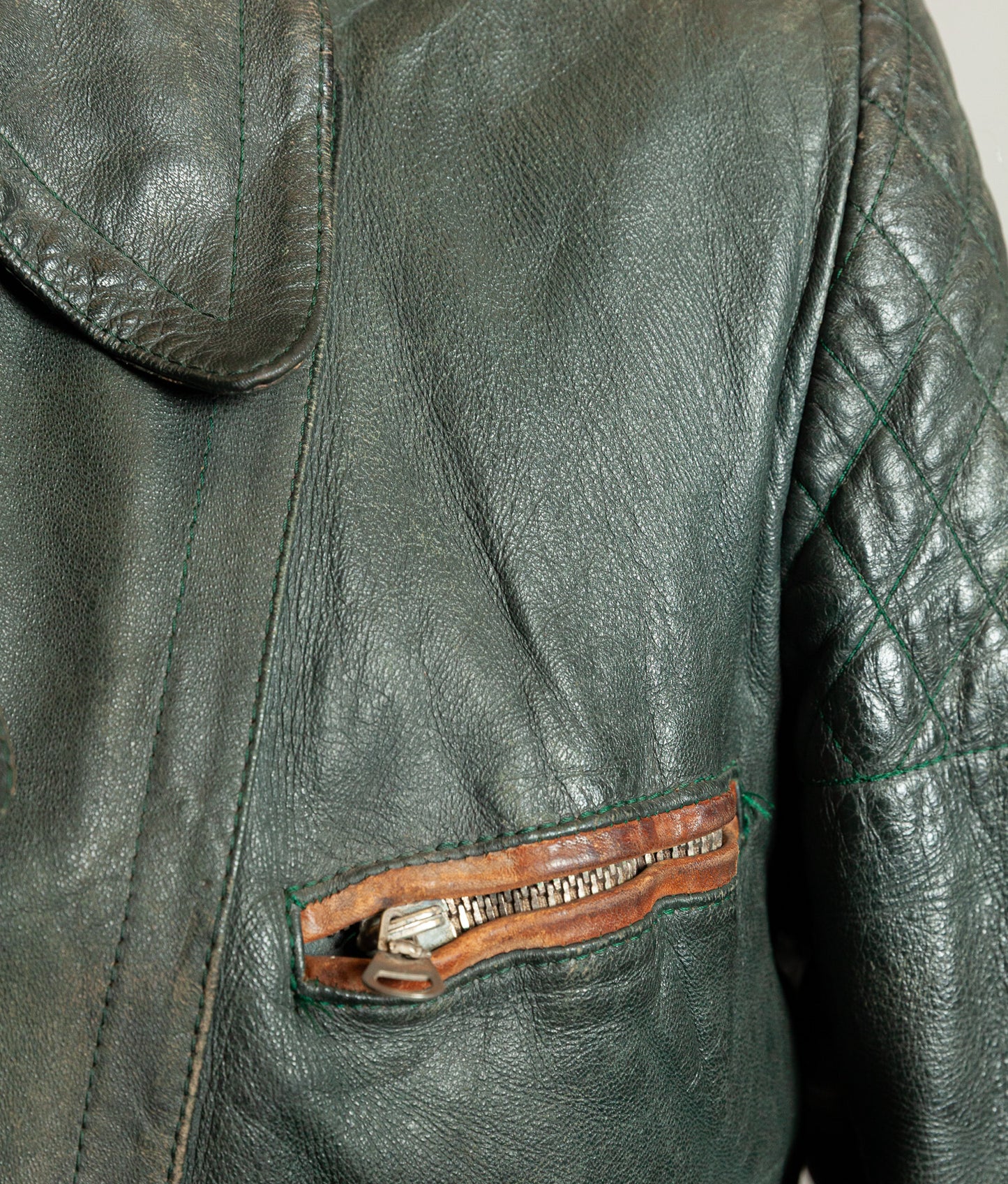 Vintage 1950s RAKA German Motorcycle Jacket Cowhide, RUHR Zips