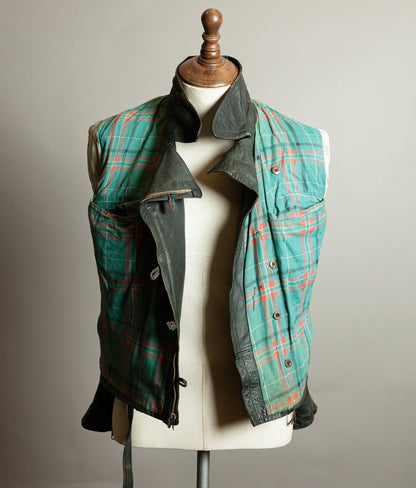 Vintage 1950s RAKA German Motorcycle Jacket Cowhide, RUHR Zips