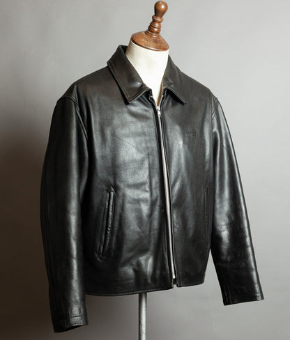 Vintage Schott NYC Single Rider Leather Jacket Black Cowhide Made in USA L