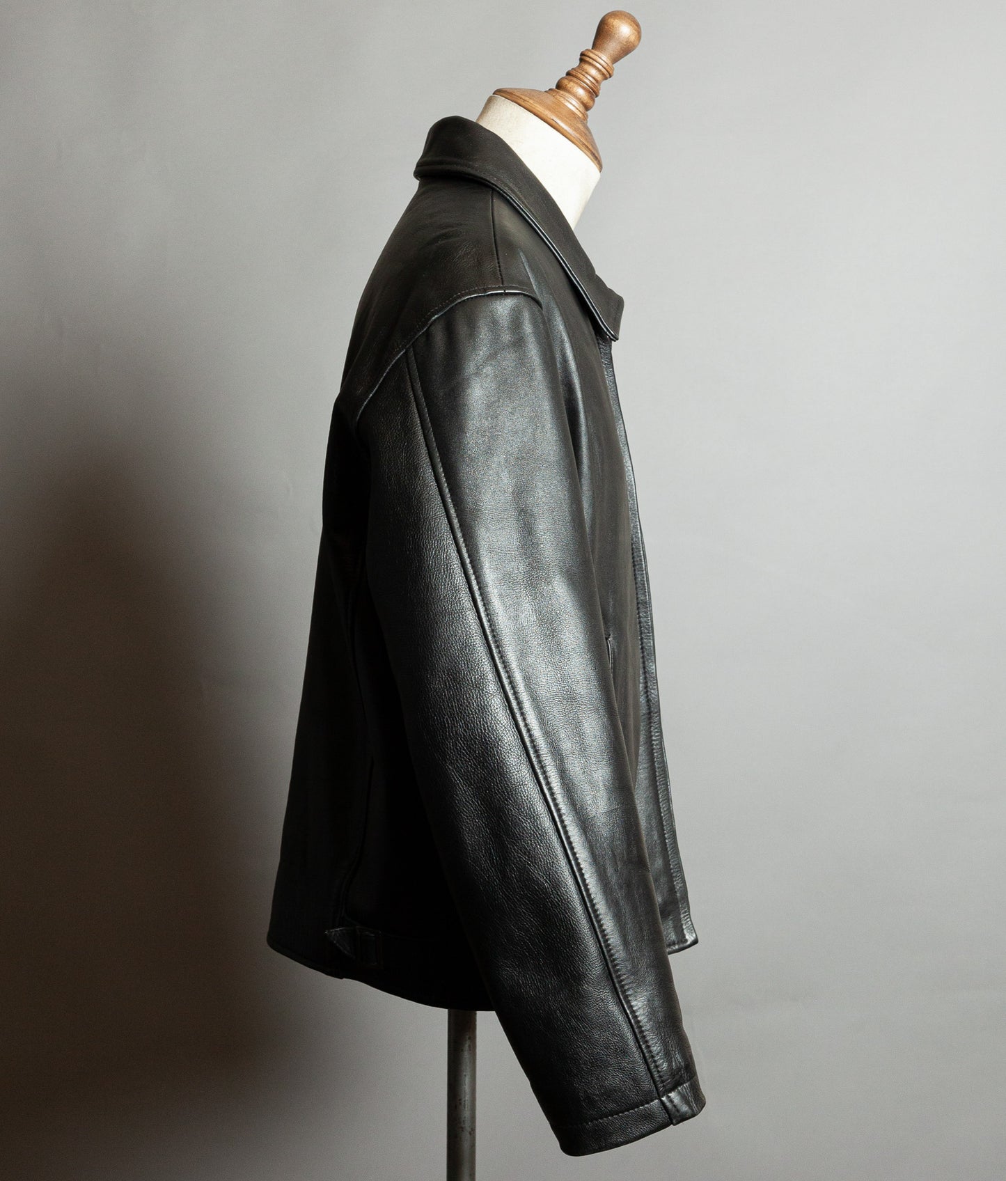 Vintage Schott NYC Single Rider Leather Jacket Black Cowhide Made in USA L