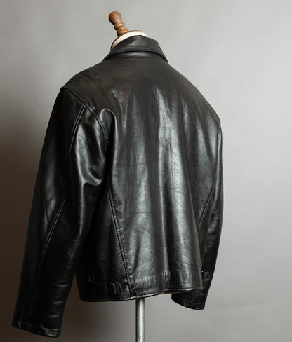 Vintage Schott NYC Single Rider Leather Jacket Black Cowhide Made in USA L