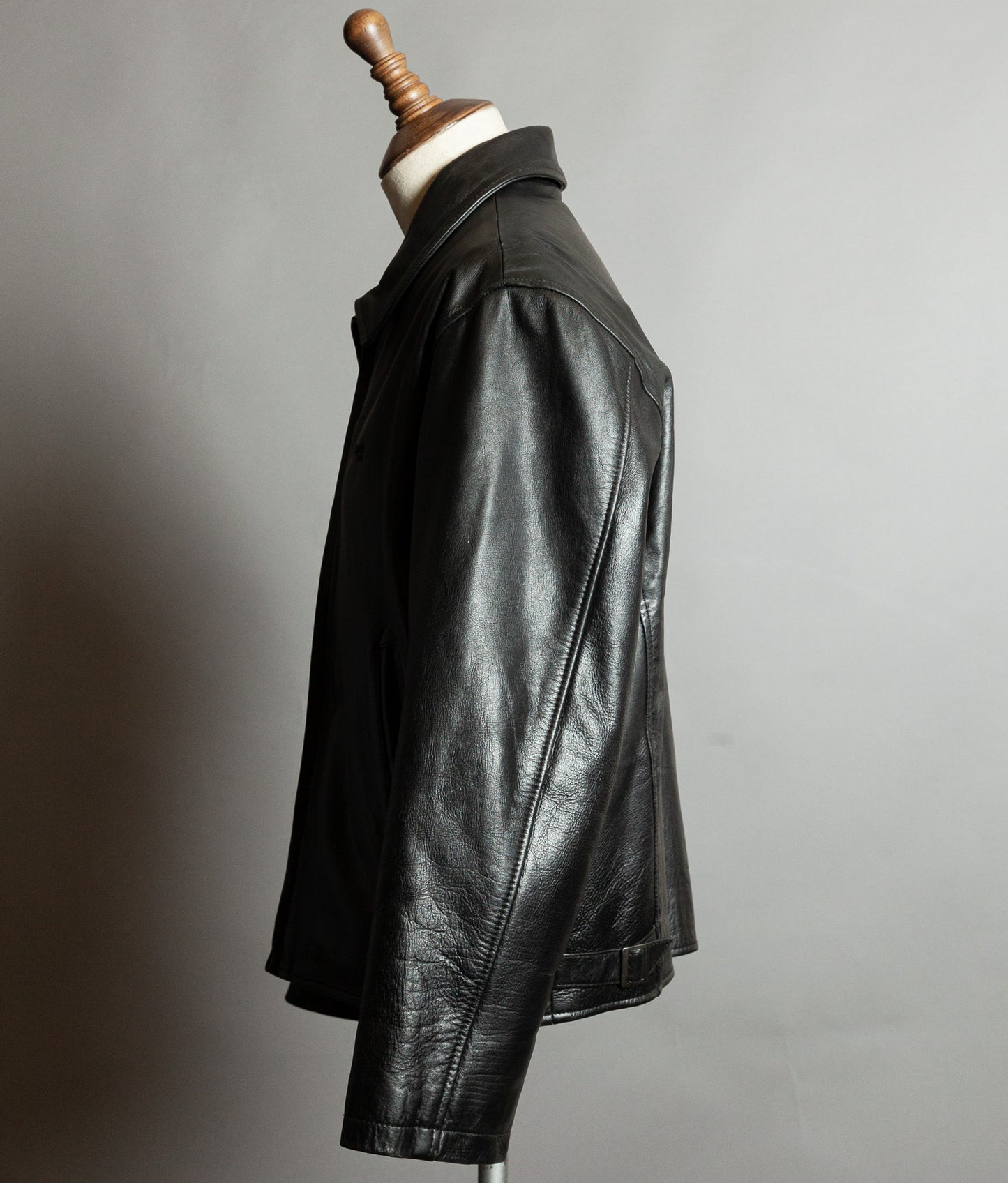 Vintage Schott NYC Single Rider Leather Jacket Black Cowhide Made in USA L