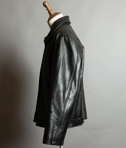 Vintage Schott NYC Single Rider Leather Jacket Black Cowhide Made in USA L