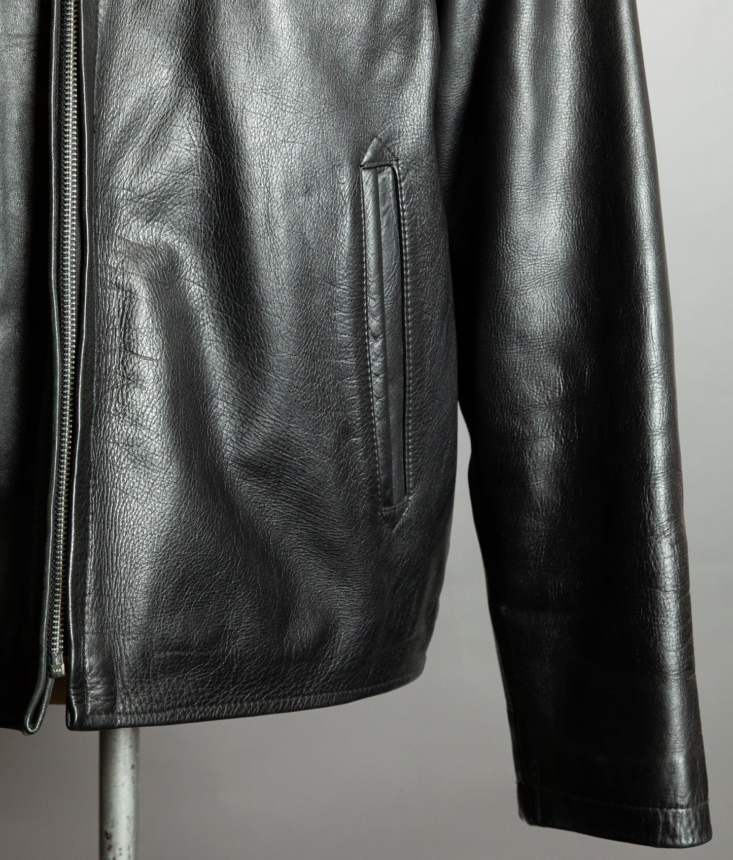 Vintage Schott NYC Single Rider Leather Jacket Black Cowhide Made in USA L