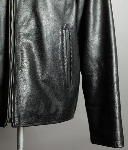 Vintage Schott NYC Single Rider Leather Jacket Black Cowhide Made in USA L
