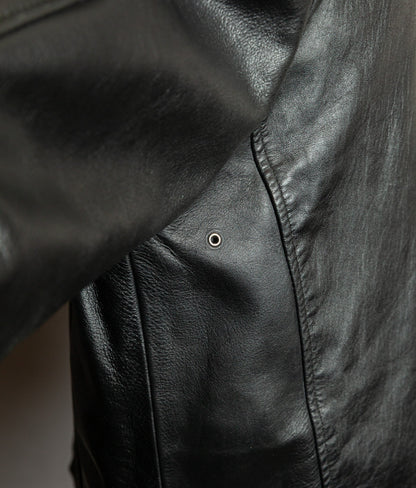 Vintage Schott NYC Single Rider Leather Jacket Black Cowhide Made in USA L