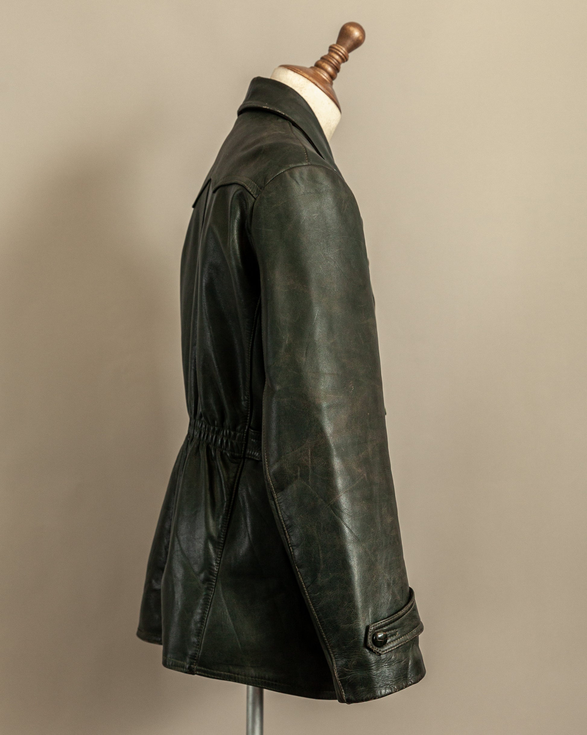 Vintage 1940s German Haelson Leather Motorcycle Dispatch Rider Jacket