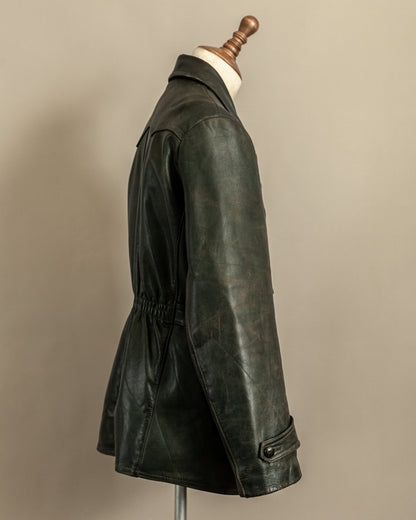 Vintage 1940s German Haelson Leather Motorcycle Dispatch Rider Jacket