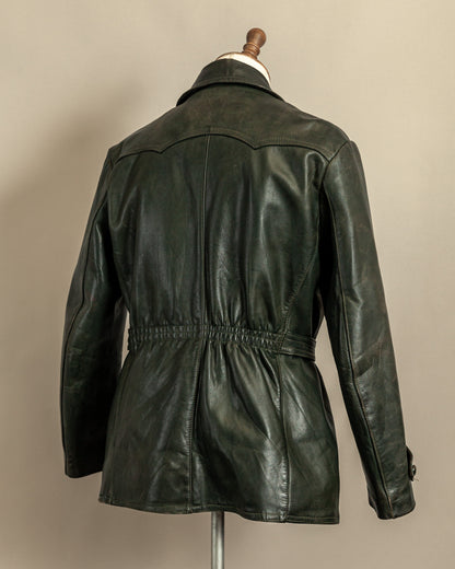 Vintage 1940s German Haelson Leather Motorcycle Dispatch Rider Jacket