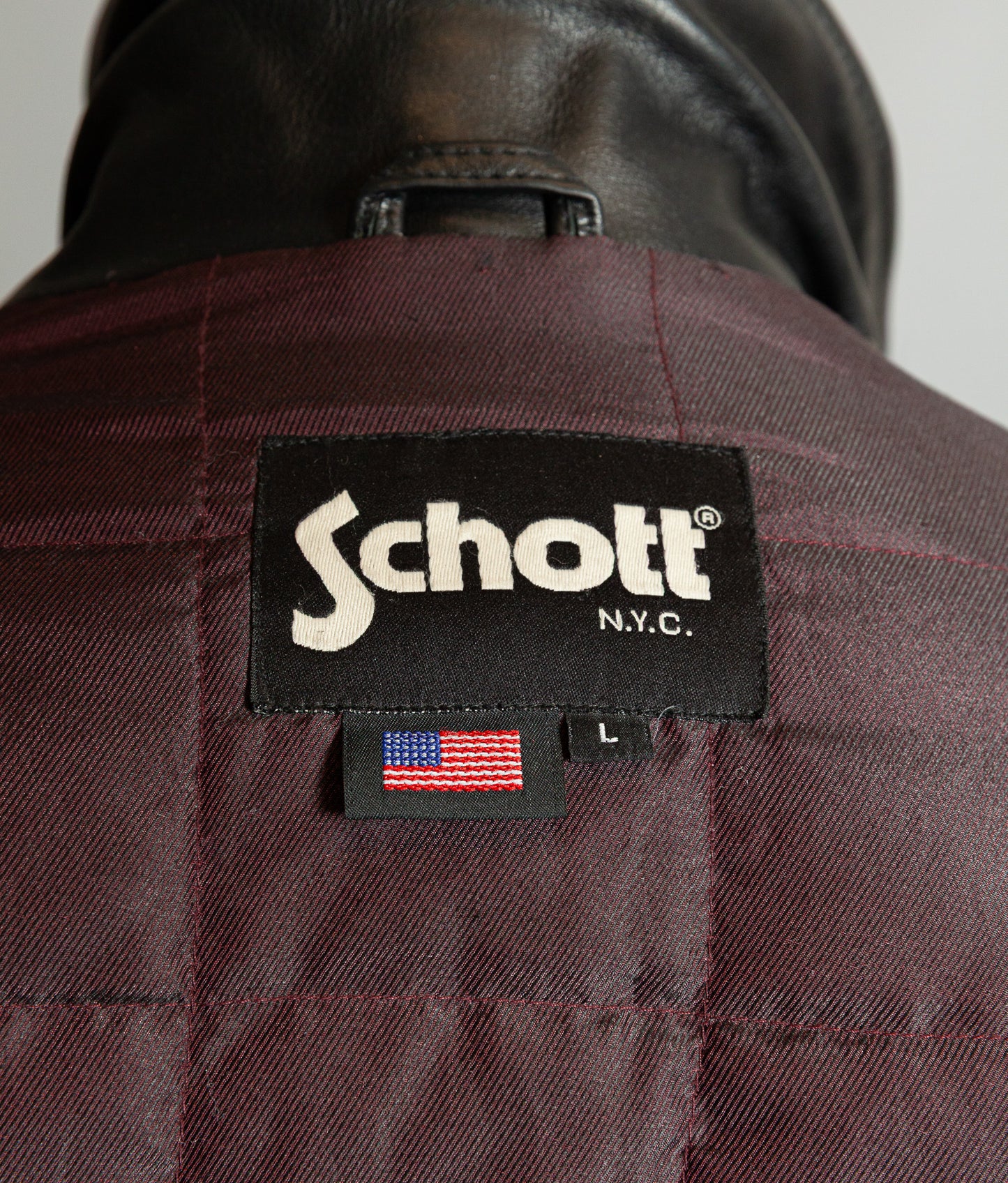 Vintage Schott NYC Single Rider Leather Jacket Black Cowhide Made in USA L