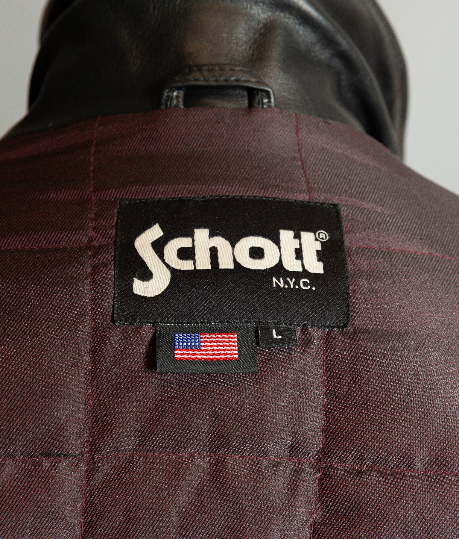 Vintage Schott NYC Single Rider Leather Jacket Black Cowhide Made in USA L
